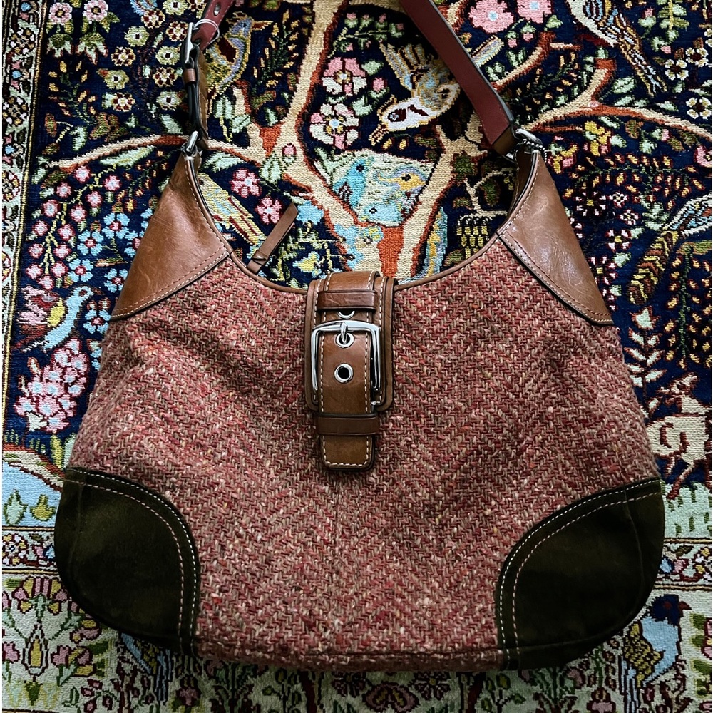 Coach tweed bag vintage coach leather tag and coach label inside
